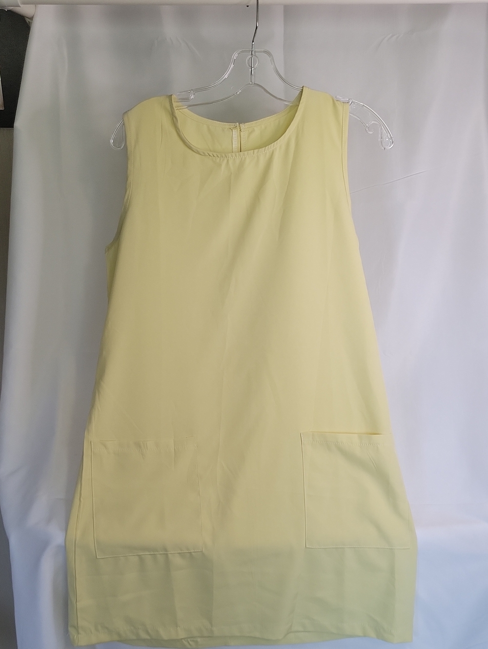 Sleeveless Light Yellow Shift Dress